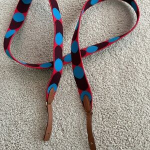 New Hermès Toile Sangle Flipperball 25mm To Go Bag Strap - Blue/Purple/Red